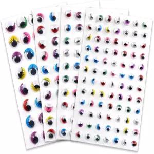 샹그릴라 컬러 구글리 즈 스티커 속눈썹 포함 u2013 공예용 셀프 꿈틀거림 작고 큰 사이즈 (8mm 10mm 12mm