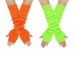 유예란 2켤레 니트 롱 암 워머 여성 핑거리스 장갑 블렌드 엘보우 구멍