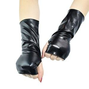 헤이바이 시옹 블랙 암 워머 그렁지 글러브 핑거리스 고트 록 슬리브 여성용 또는 남성용