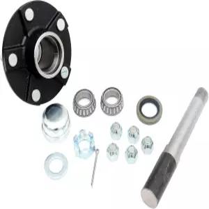 FKG 트레일러 허브 스핀들 키트 5 볼트 4.5인치 서클 장착 2 200파운드 축 1-1인치 16인치 스트레이트