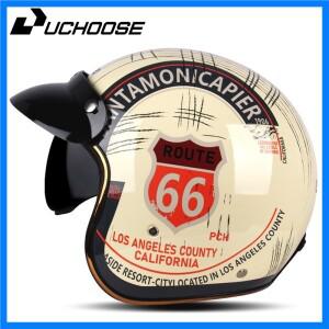 DOT 인증 레트로 오토바이 헬멧 카페 레이서 오픈 페이스 오토바이 헬멧 (모터사이클 액세서리 남성용)