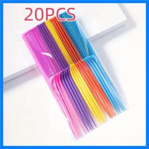 20개 정전기 방지 헤어스타일 빗 - 밝은 그라데이션 색상 내구성이 뛰어난 Abs 플라스틱 살롱 및 가정용 내