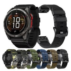 Garmin Fenix 8-MICROLED 47mm 51mm 나일론 루프 밴드 Forerunner 970 965 745/Quatix/Tactix 팔찌용 Qui
