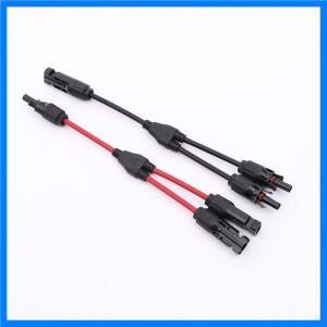 2 in 1 PV Y 분기 태양광 병렬 커넥터 4mm2 1000V 태양광 케이블 광전지 시스템 남성-여성 플러그 커넥터