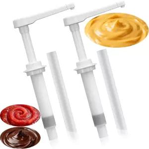 나초 치즈 핫 퍼지 및 시럽 디스펜서용 2팩 범용 교체 펌프 - 2.2Qt/2.8Qt/4.3Qt/7.4Qt 소스 워머와 호환