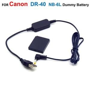 [호환품]캐논 호환 S90 S120 SX530 SX600 IXUS 85 IS DR-40 DC 커플러 NB-6L 가짜 배터리 및 5V USB 전원