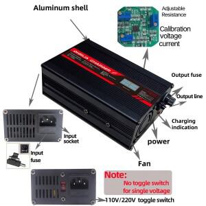 15S 48V LiFePo4 배터리용 54.75V 5A 스마트 충전기 LED 표시기 내화성 쉘 과전류/전압/단락 보호