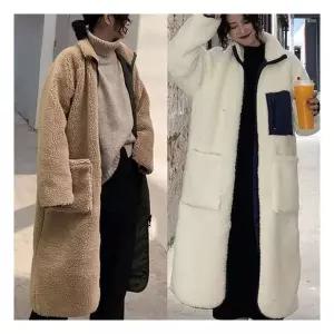 여성 플리스 롱 집업 양면 후리스 뽀글이 자켓 2색 1002640