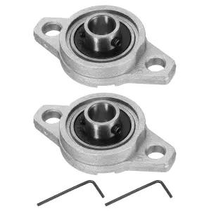 uxcell 2pcs KFL000 베개 블록 베어링 10mm 보어 유닛 아연 합금 플랜지 장착 하우징 P6(ABEC3)