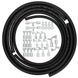 자동차 및 주거용 에어컨 수리를 위한 6 5피트 6 8 10 AC 호스, 직선 및 90도 피팅, R134a 밸브, O-링이 피팅 키트 호스 AC 포함된 및 25PCS