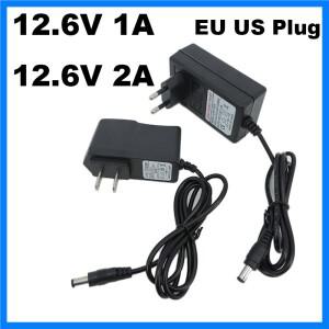 18650 리튬 배터리 팩용 볼트 전원 공급 어댑터 AC 110V 240V to DC 12.6V 1A 2A 충전기 EU US 플러그 t1 5