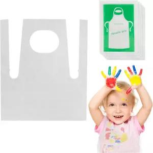 마지한 50 플라스틱 일회용 앞치마 - 2.1피트 /65cm 방수 페인트 벌크 들은 요리 예술 공예 피크닉을 위해