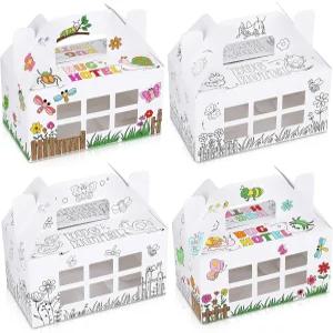 24팩 종이 벌레 호텔 컬러 나만의 판지 상자 용기 크리터 컬렉션 곤충 연구 DIY 집 공예 창 정원 용품 파티