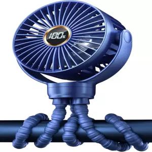 KIDEE 휴대용 유모차 팬 위의 미니 베이비 클립 LED 디스플레이 360° 회전 유연 삼각대 충전식 소형 개인