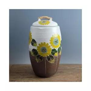 루미나D 해바라기 투톤분청 20kg 쌀독 쌀통 현관 소금 항아리