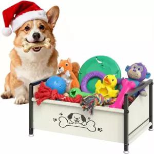 나나기프트리 반려견 장난감 바구니 반려견용 상자 거실용 금속 프레임 옥스포드 패브릭 반려동물 보관