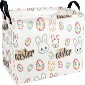 니에테인 키드 큰 빈 부활절 바구니 소년 소녀를 위한 맞춤 패브릭 토끼 (해피 래빗 달걀)