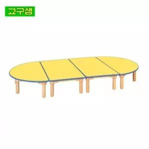 교구샘 어린이 유치원 안전 노랑 열린 책상 원목다리 H77-1