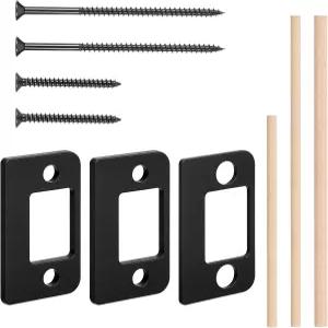 도어 스트라이크 플레이트 3가지 두께 표준 스페이서 심 스테인리스 스틸 갭 차단 키트 래치 3개의 우드