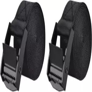 트라이원더 타이다운 스트랩 래싱 나일론 웨빙 캐리어 포장 화물용 캠 버클 조절식 헤비 듀티 벨트(01 블랙