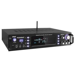 [미국배송] PYLE BLUETOOTH 홈 스테레오 앰프 - AM/FM 라디오 MP3/USB AUX RCA 노래방 마이크 포함 하이브리드 멀티채널 3000와트 파워 오디오 수신기 시스템 랙 마운트 리모컨 P3301BAT