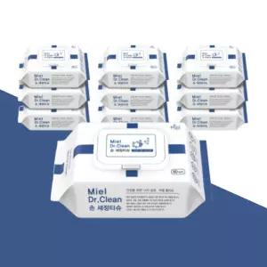 미엘 닥터크린 손세정 물티슈 60매 10팩 휴대용 위생티슈 (총600매)