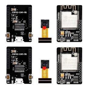 [미국배송] HILETGO 2PCS ESP32-CAM 카메라 모듈 ESP32-S OV2640 2MP 개발 보드 + 마이크로 USB-직렬 포트 CH340C 4.75V-5.25V 무선 WIFI 블루투스(아두이노 라즈베리 파이용 TF 카드 슬롯 포함)