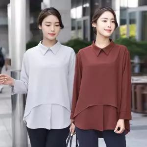 엄마옷 카라 레이어드 블라우스 1GHJ23893 중년여성 마담 60 70대  빅사이즈 할머니