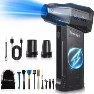 솔라(Solareye) 압축 공기 송풍기 - 180000RPM 전기 에어 더스터 무선 충전식 키보드 PC 자동차 가정 야외
