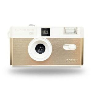플래시에 내장된 코렉스 하프 프레임 재사용 가능한 35mm 카메라 CH1, 컬러 네거티브 또는 B&W 필름(필름 및 배터리 미포함) 한정판 프리 블루 옐로우 필터 지원