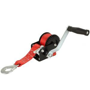 [미국배송] 800LB 보트 트레일러 윈치 레드 나일론 스트랩 헤비 듀티 핸드 크랭크 휴대용 양방향 래칫 수동 로프 비율 3.2:1 트레일러용 ATV 제트 스키 마린