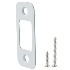 시오니스 1인치 4인치 둥근 도어 2개의 있는 짧은 장착 설치 스트라이크 백플레이트 모서리 플레이트 흰색 향상된 나사가 데드볼트 간편한 길고