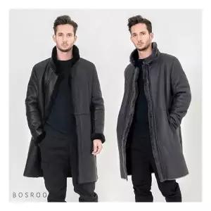 [보스룸]남자 양가죽 메리노 양털 차이나 롱 코트무스탕