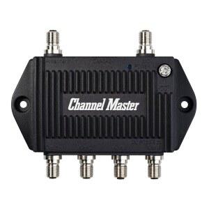 [미국배송] 채널 마스터 TV 안테나 부스터 4-4포트 분배 증폭기 내장 LTE 필터 7.5DB 이득 비증폭 안테나와 호환 신호 강도 실내/외 증가