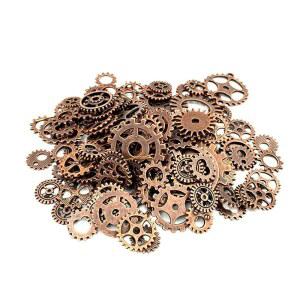 야알로아 100g 메탈 기어 레드 구리 스켈레톤 스팀펑크 시계 톱니바퀴 세트 참 펜던트 액세서리 제작 핸드메이드 코스프레