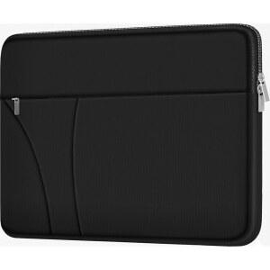 [미국배송] 노트북 슬리브 14인치 지퍼 포켓이 있는 슬림 여행용 케이스 커버 14인치 맥북호환 에어/프로 hp호환 DELL 레노버 에이서호환 블랙용 충격 방지 보호 휴대용 서류 가방 컴퓨터