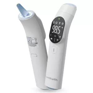 성인 및 용 온도계 귀 이마용 - 발열 알람 1초 판독 음소거 기능 °F /°C 스위처블 40 메모리 마그네틱