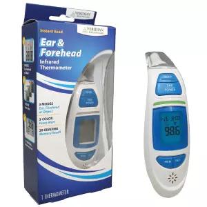 적외선 온도계 귀 및 이마 측정 3색 발열 알림 즉시 정확한 판독 신체 물체 방 화씨 /섭씨