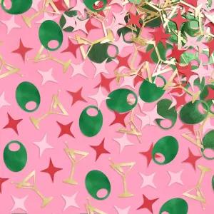 Xo 페티 마르티니 올리브 색종이 - 200개 칵테일 바첼로레트 장식 티니 비트 더 오래된 생일 파티