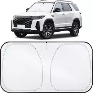 리브티 자동차 앞유리 선쉐이드 - 300T 폴리에스터 이중 레이어 디자인 소형 세단 및 미니 SUV용 접이식