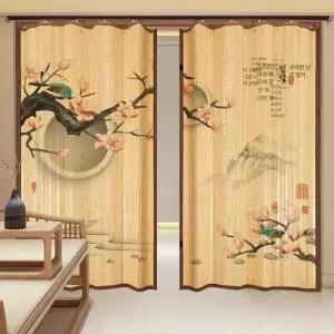 빈티지 대나무 미닫이문 자바라 도어 슬라이딩 커튼