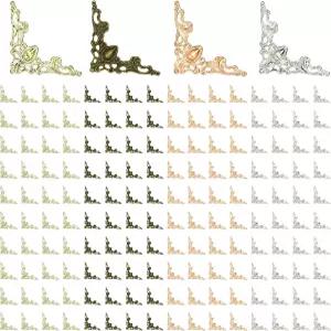 160개의 책 코너 프로텍터 박스 북 스크랩북 앨범 장식 커버 메뉴 선물용 (4가지 색상)