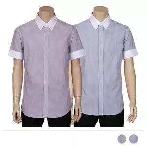 고품질 셔츠 남자셔츠 체크셔츠 정장 오버핏 정장남방 반팔 (WFJREOH)