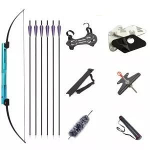 접이식 금속 스포츠 활 야외 초보자 리커브 사격 양궁 블루 세트