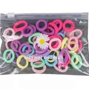 머리끈 50p 튼튼한 무매듭 헤어타이 다양한 색상 머리부속품 (WFJ6WXE)