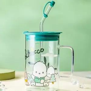 포차코 빨대 유리컵 700ml 디자인 머그컵 카페용 음료컵 다용도 (WFJ6XT5)