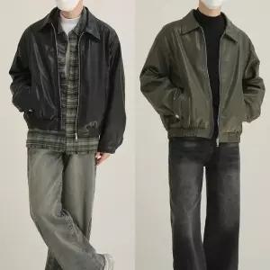 [라일리의류] Rly 숏 집업 항공잠바 비건 루즈핏 남성용 블루종