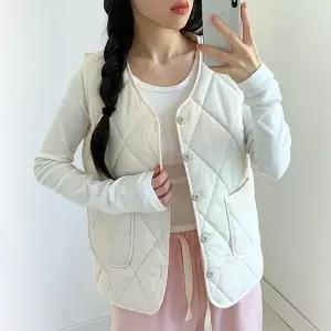 시즌오프 세일 다이아 퀄팅 패딩 누빔 조끼 2907