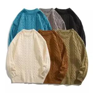 [프로셀러] 남자 라운드넥 꽈배기 니트 풀오버 커플니트 오버핏