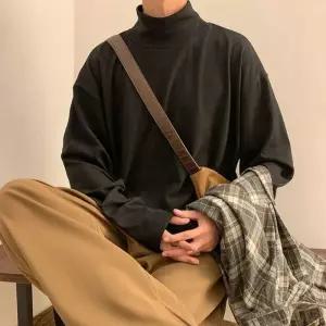 [프로셀러] 박스핏하프목폴라 목티 레이어드 간절기 반목 니트